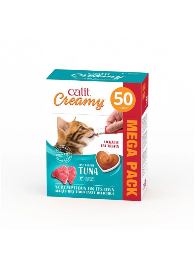 Catit Creamy Treats Mega Pack Tuna 50 tubes box