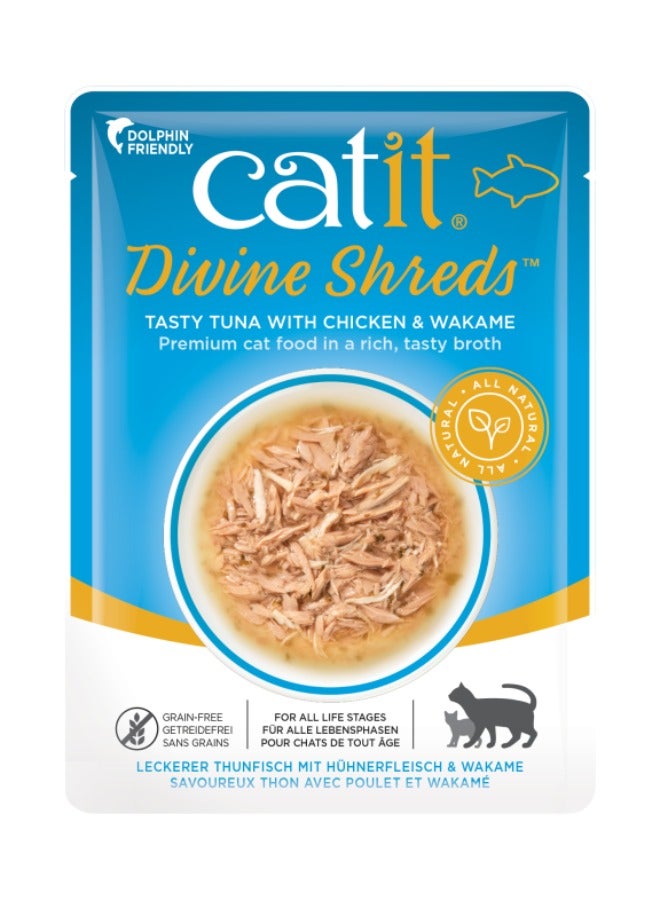 Catit Divine Shreds Tuna with Chicken Wakame 18pcs