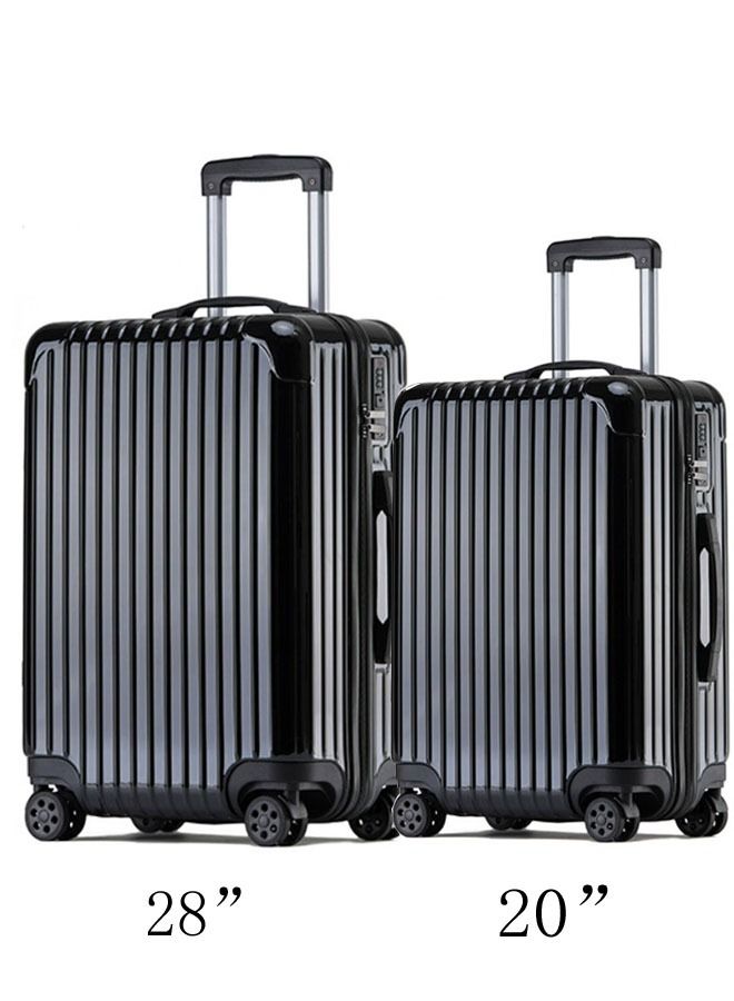 Set of 2 Premium Expandable Aluminum Frame ABS & PC Suitcase 20/28 Inch
