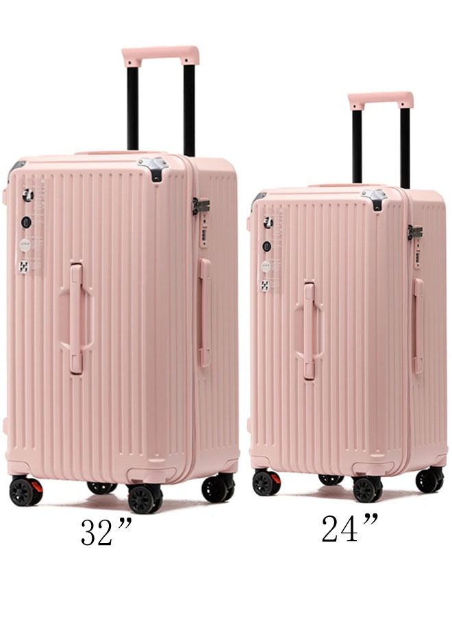 Set of 2 Premium Expandable Aluminum Frame ABS & PC Suitcase With USB charging port and C type and 5 wheel,24/32 Inch