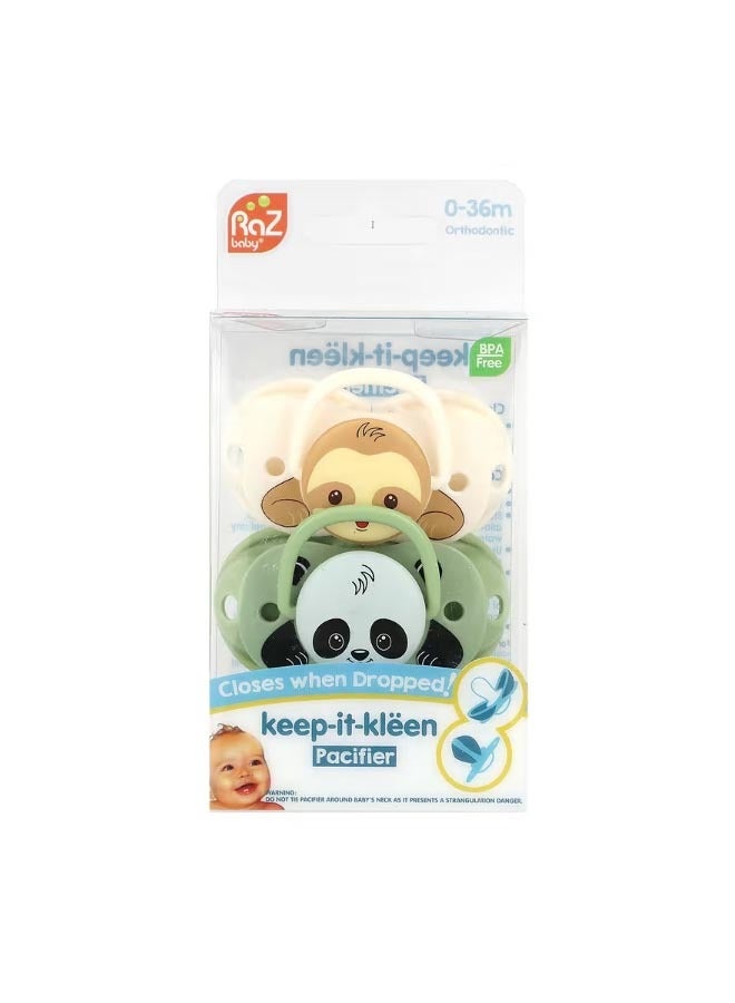 Keep It Kleen Pacifier 0 36m  Sloth and Panda 2 Pacifiers