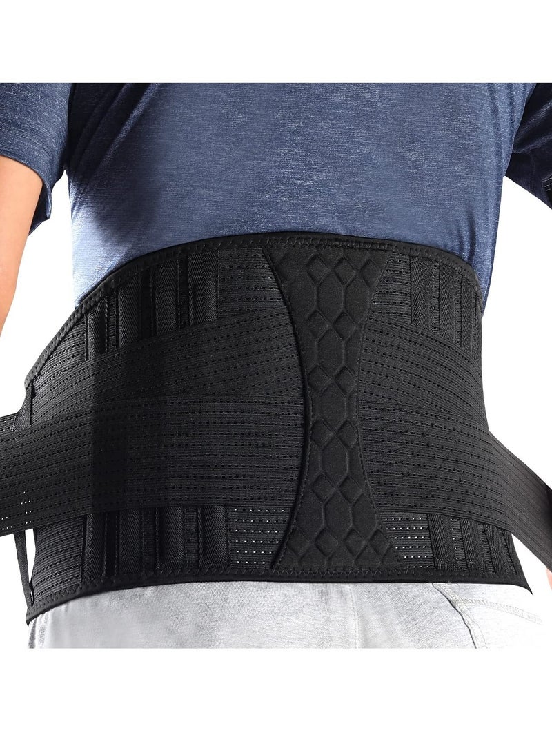 Lumbar Support Belt, Elastic Waist Belt Can Be Freely Adjusted Compression Lumbar Belt Breathable Elastic Movement Support Plate Relaxes the Muscles Easy to Take off and Wear Lumbar Protection (L)