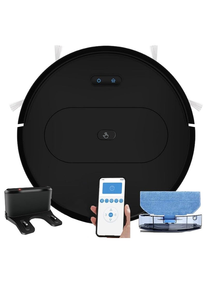 Robot Vacuum,Vacuum cleaner with Mop,3600Pa Automatic Self-Charging Robotic Vacuum Cleaner,2 in 1 Mopping Robot Vacuum with Watertank & Dustbin,Self-Charging,Strong Suction,Ideal for Floor,