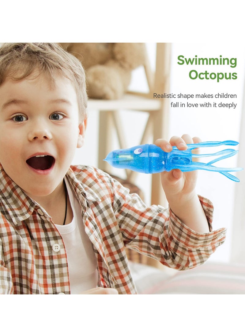 Children's Water Play Toys, Electric Octopus Pool Diving Fish Swimming Training Toys Bath Play Water Fun Props Will Swim Squid Diving Pool Summer Toys Will Swim (blue)