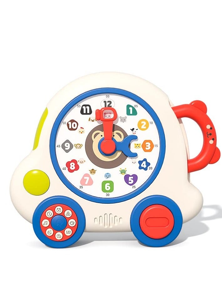 Early Learning Musical Toys Teaching Clock Toy for Kids, Time Number Puzzle Learning Toy Teaching Clocks, Suitable for 1 2 3 Year Old Boys Girls