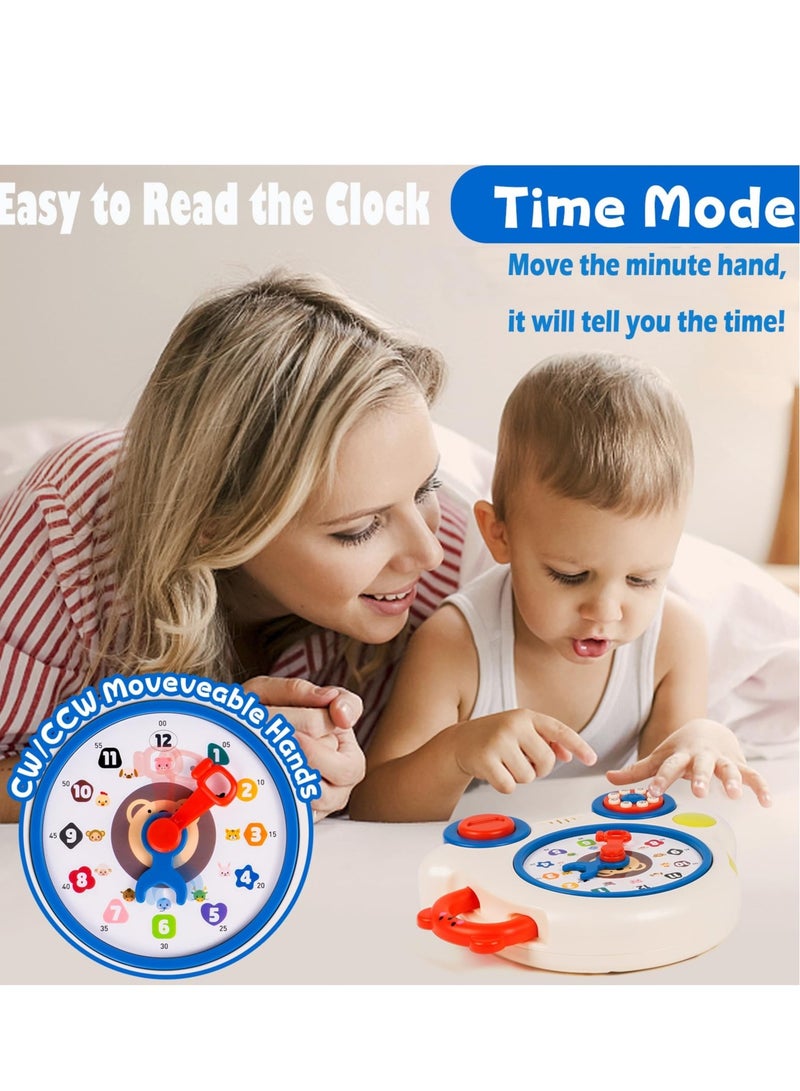 Early Learning Musical Toys Teaching Clock Toy for Kids, Time Number Puzzle Learning Toy Teaching Clocks, Suitable for 1 2 3 Year Old Boys Girls