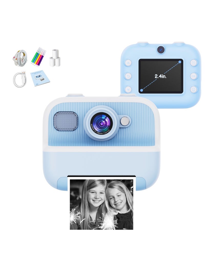 REBEL Kids Instant Camera, M8 Photo Camera for Children, Print Camera, 32GB Storage, 2.4