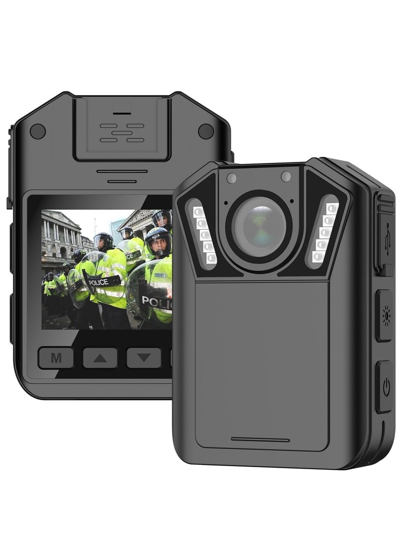 1440P Police Body Camera, Waterproof Premium Portable Cam with Audio Recording, Night Vision, 3000mah Battery Last 11-12 Hrs, for Law Enforcement, Security Guard, Civilian