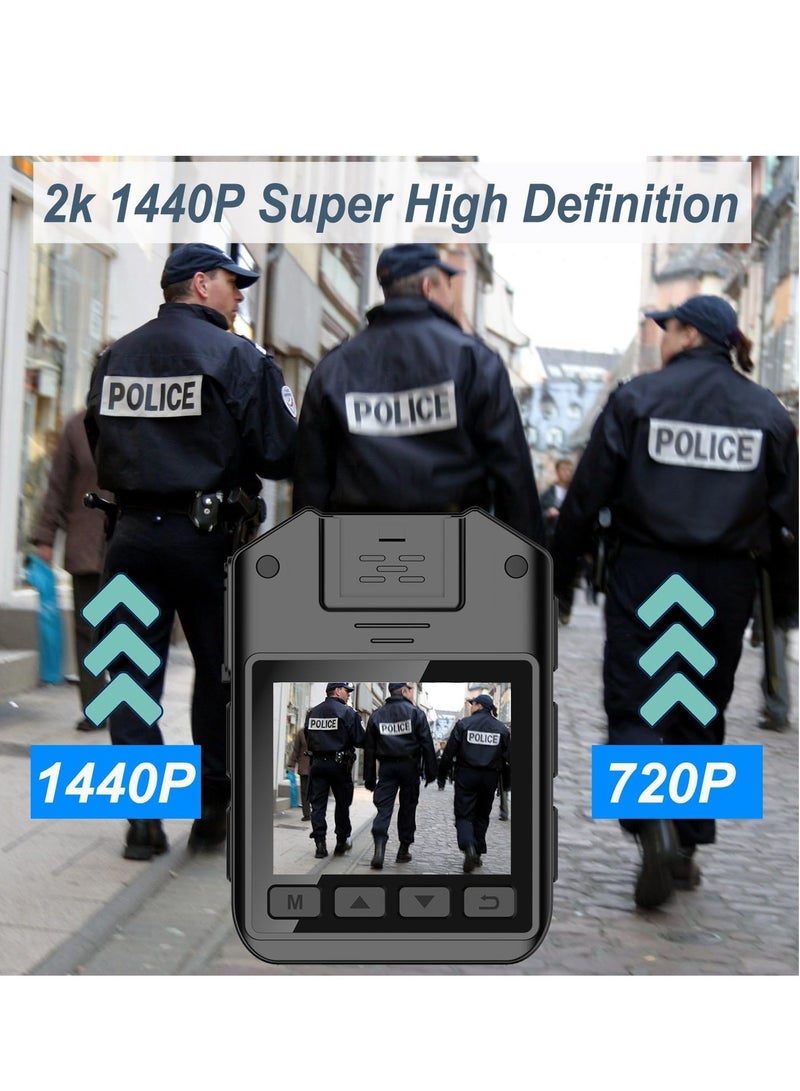 1440P Police Body Camera, Waterproof Premium Portable Cam with Audio Recording, Night Vision, 3000mah Battery Last 11-12 Hrs, for Law Enforcement, Security Guard, Civilian