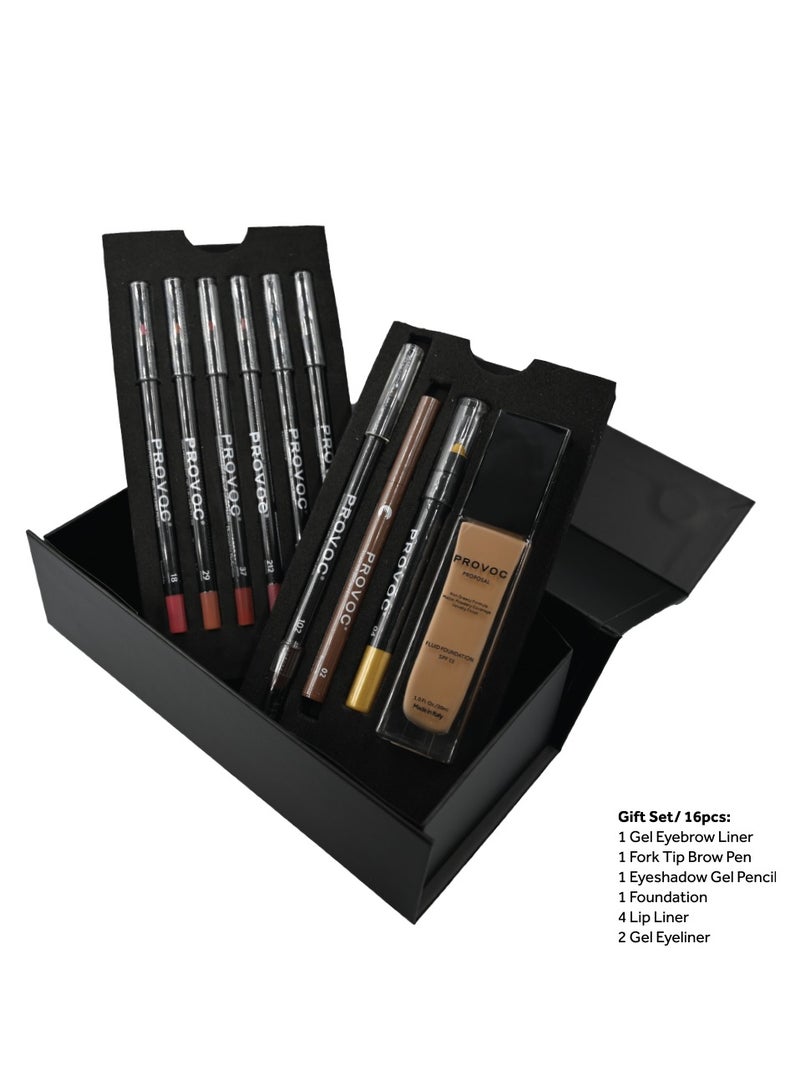 PROVOC Make-Up Gift Set 16 (Peel & Stick Box) 10pcs