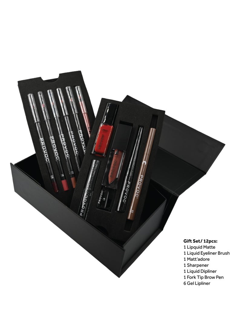 PROVOC Make-Up Gift Set 18 (Peel & Stick Box) 12pcs