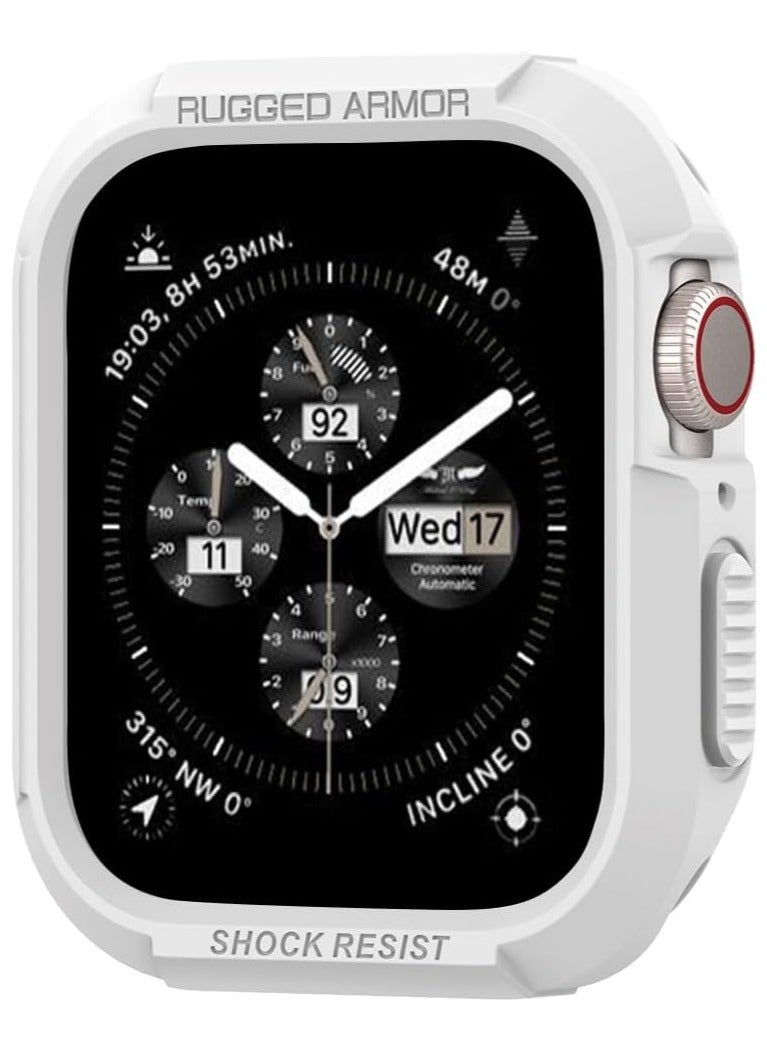 Spigen Rugged Armor Protector designed for Apple Watch Case Series 8/7 (45mm) and Series SE2/6/SE/5/4 (44mm) - White