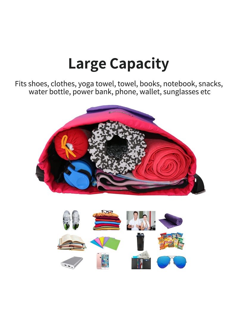 Waterproof Drawstring Bags, Printed Gym Sackpacks Bags Sports Backpacks for Shopping Swimming Yoga for Men Women Girls Students