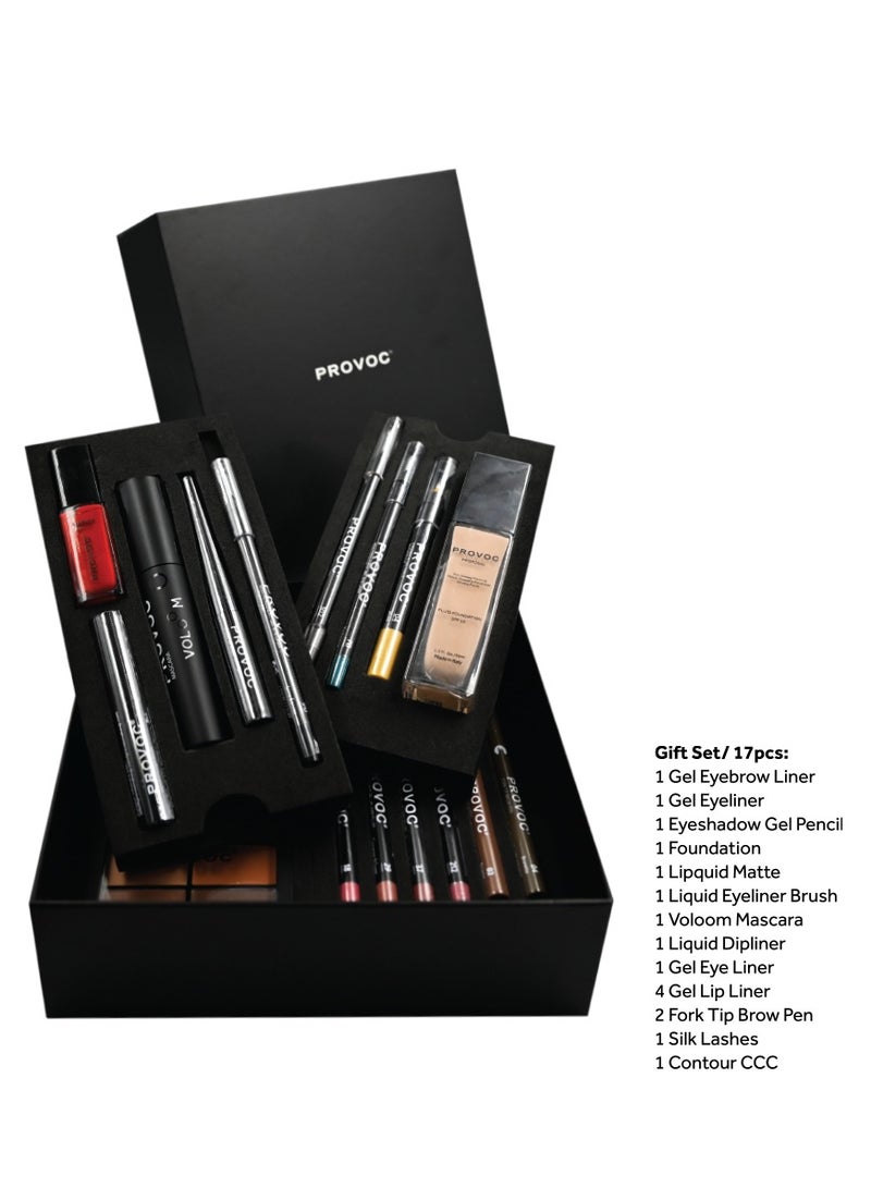 PROVOC Make-Up Gift Set 20 (Foam Trays Box) 17pcs