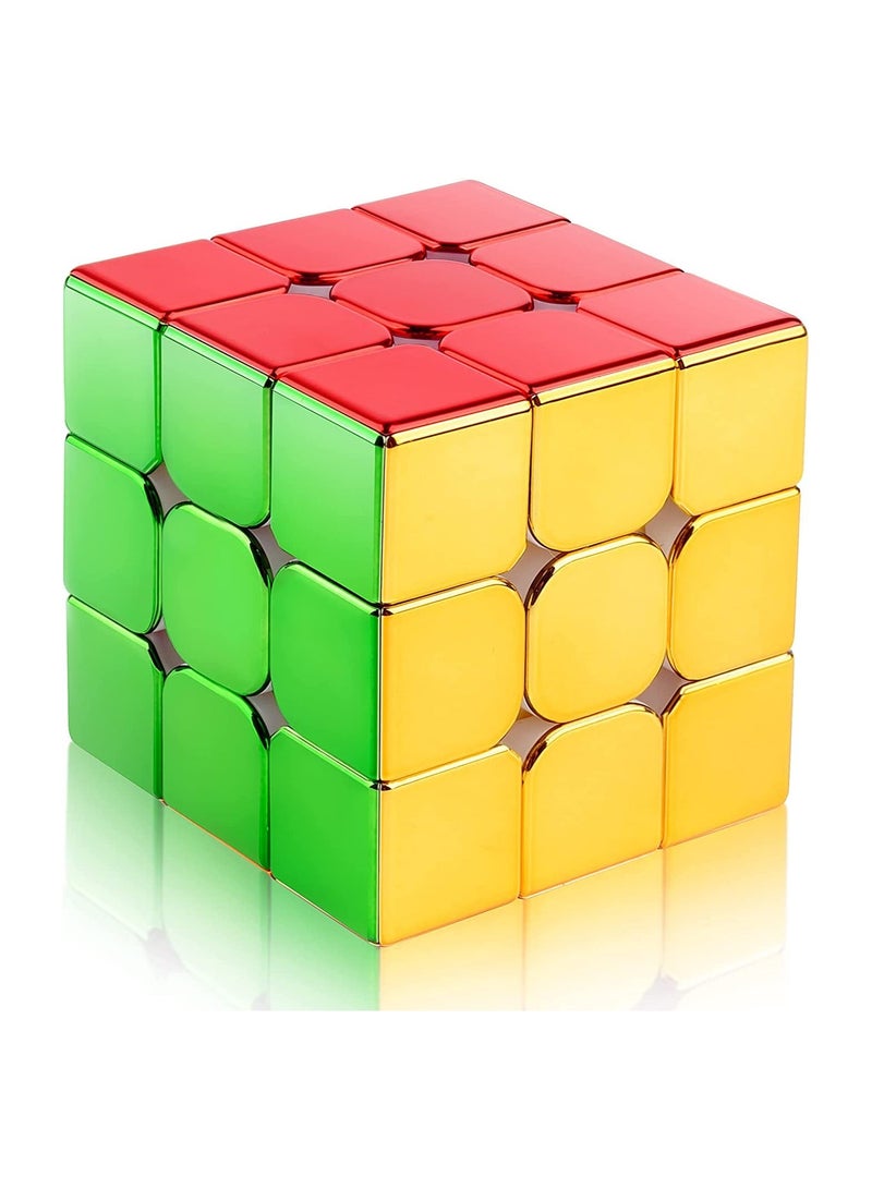 Magnetic Speed Rubix Cube 3x3x3 Speed Cube for Cyclone Boys Original Mirror Reflective Stickerless Magic Cube Personalized Shiny Cube Puzzles for Kids Adults
