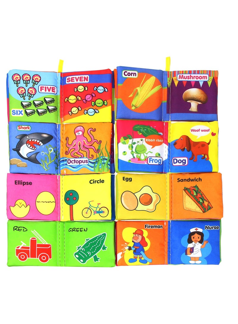 Soft Baby Books Set, 8 Pcs Cloth and Bath Books, Crinkle, Washable, Non-Toxic Early Education Toys for Newborns, Babies, Infants, Toddlers, Kids, Preschool Learning