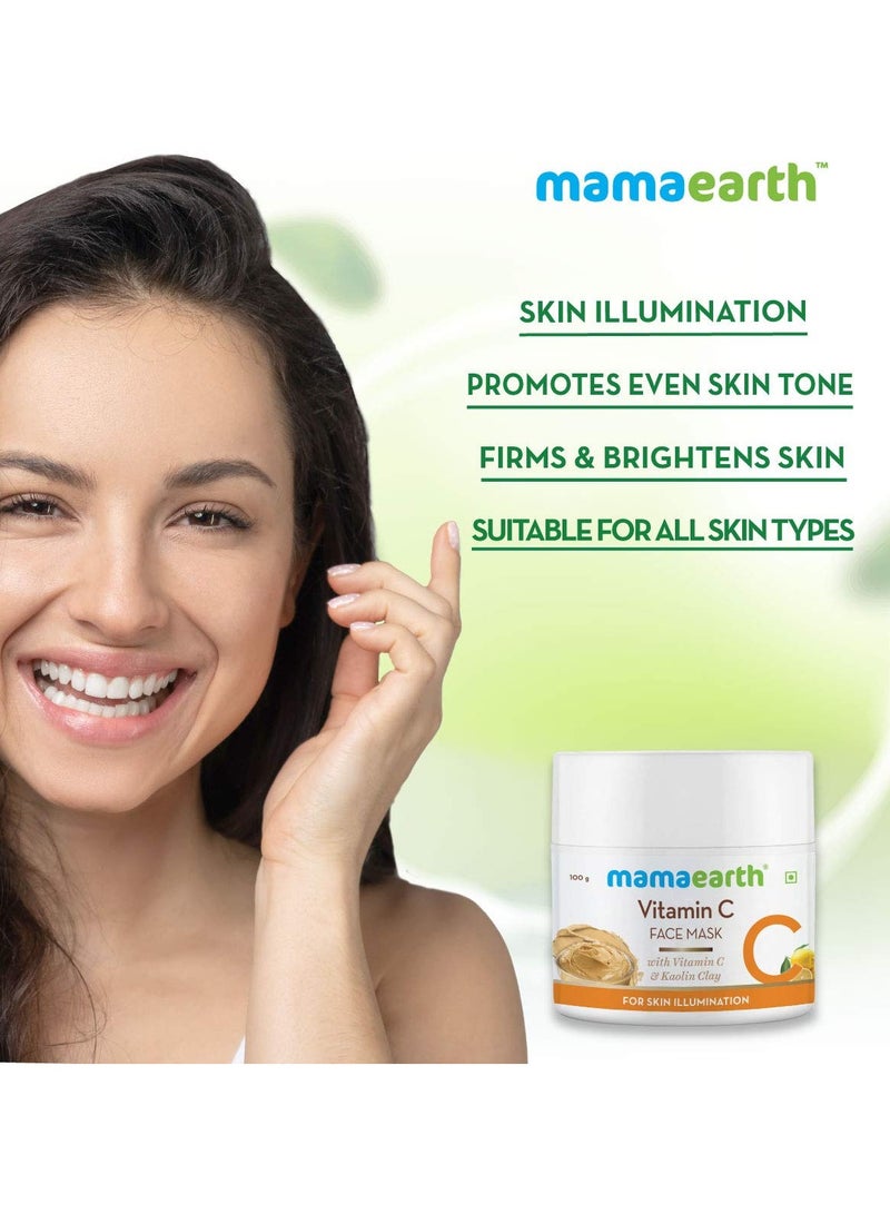 Mamaearth Vitamin C Face Mask With Vitamin C and Kaolin Clay for Skin Illumination - 100 g