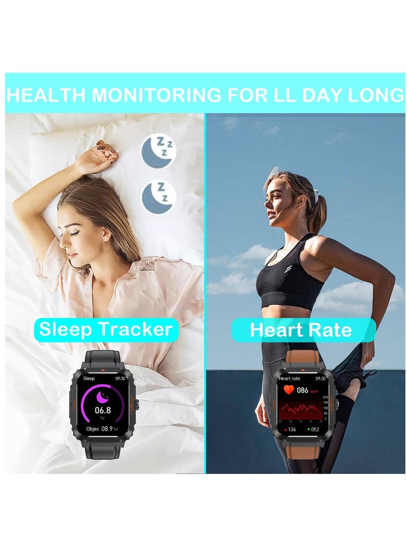 Blood Sugar Monitor Smart Watch: Blood Glucose ECG HRV Heart Rate Blood Oxygen Blood Pressure Fitness Tracker Watch for Elderly Men Women - 1.92