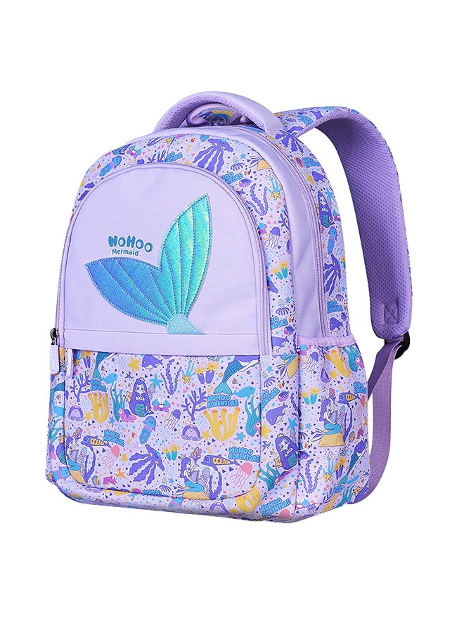 Kids 16 Inch School Bag with Lunch Bag and Pencil Case (Set of 3) Mermaid - Purple