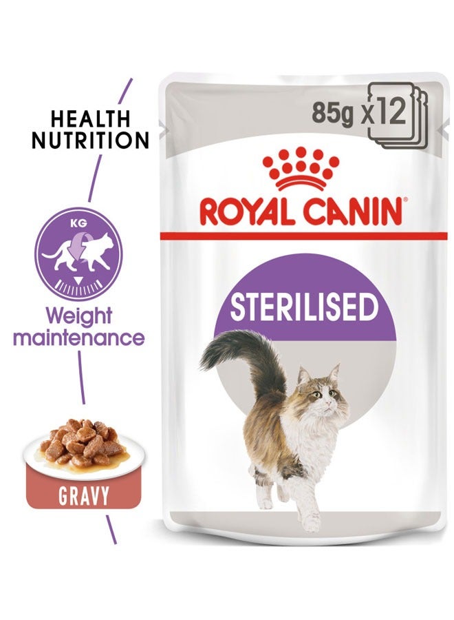 Feline Health Nutrition Sterilised Gravy Wet Food Pouches
