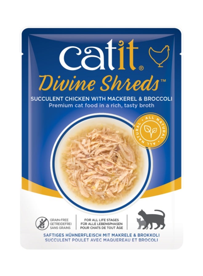 Catit Divine Shreds Chicken with Mackerel  Broccoli 18pcs