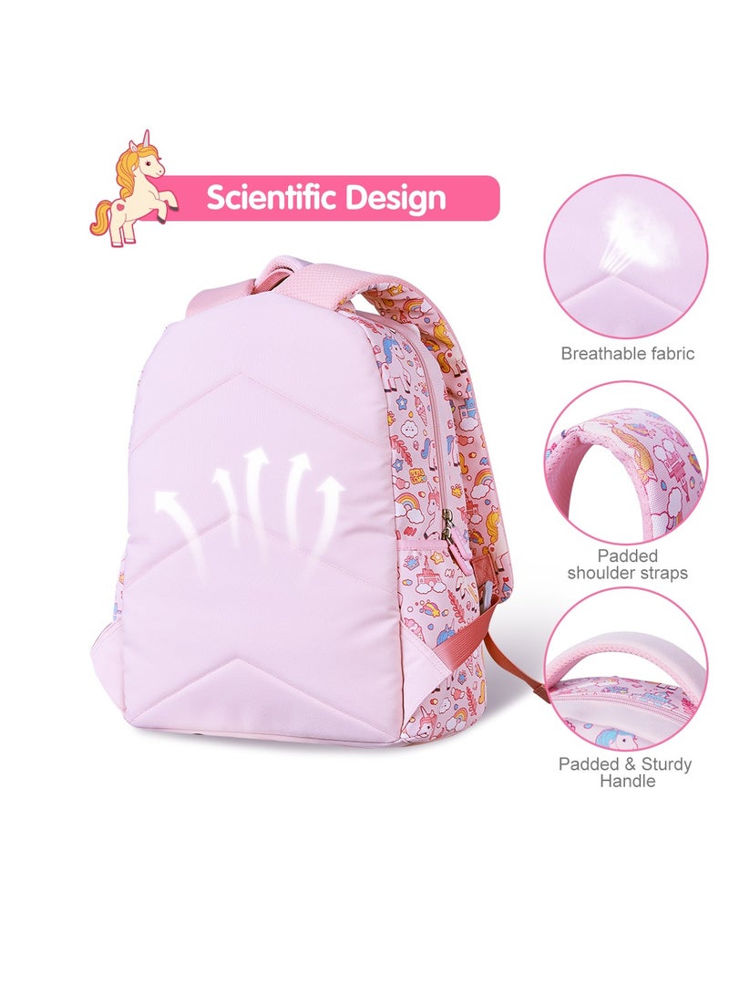 Kids 16 Inch School Bag with Pencil Case Combo Unicorn - Pink