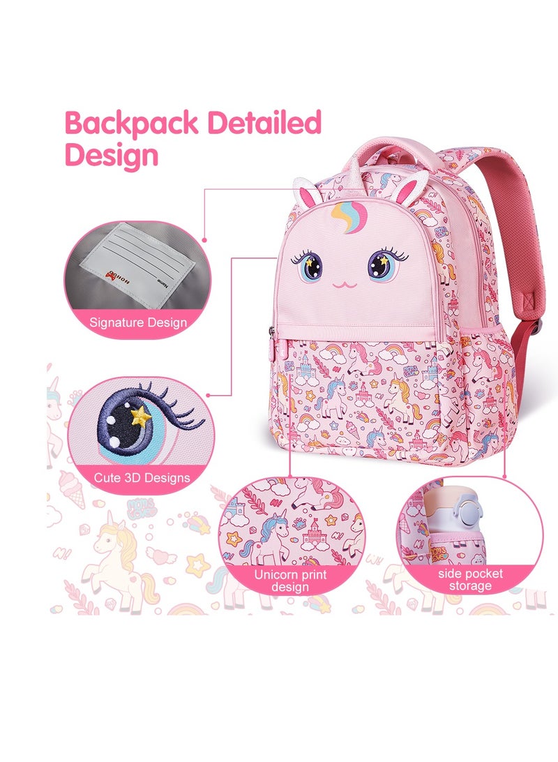 Kids 16 Inch School Bag with Pencil Case Combo Unicorn - Pink