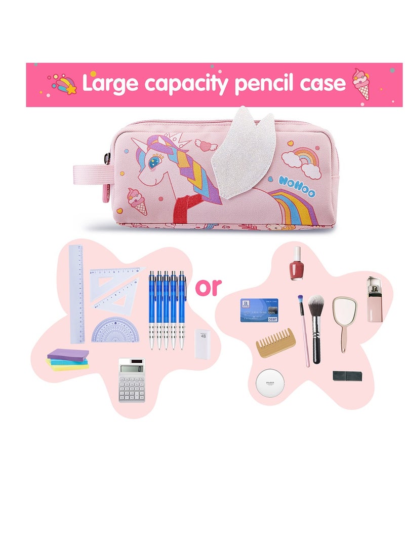 Kids 16 Inch School Bag with Pencil Case Combo Unicorn - Pink