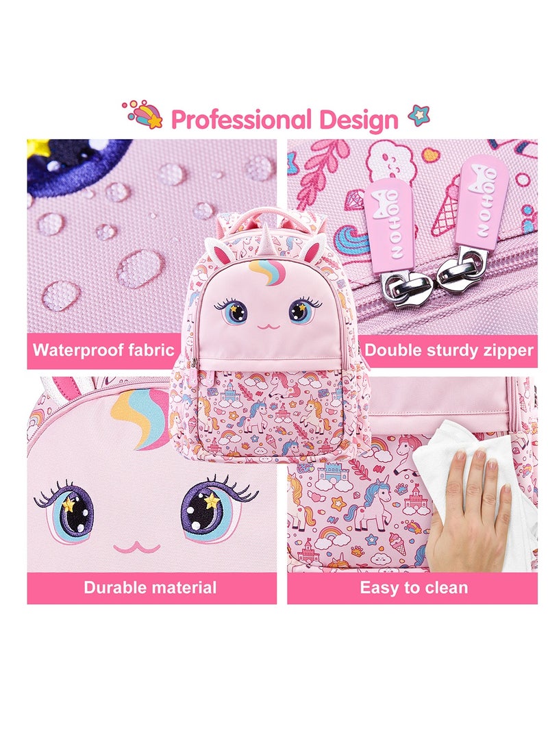 Kids 16 Inch School Bag with Pencil Case Combo Unicorn - Pink