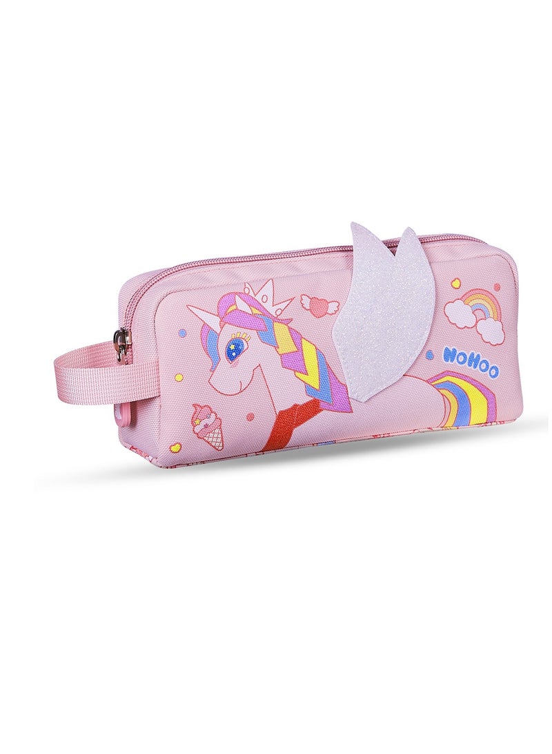 Kids 16 Inch School Bag with Pencil Case Combo Unicorn - Pink