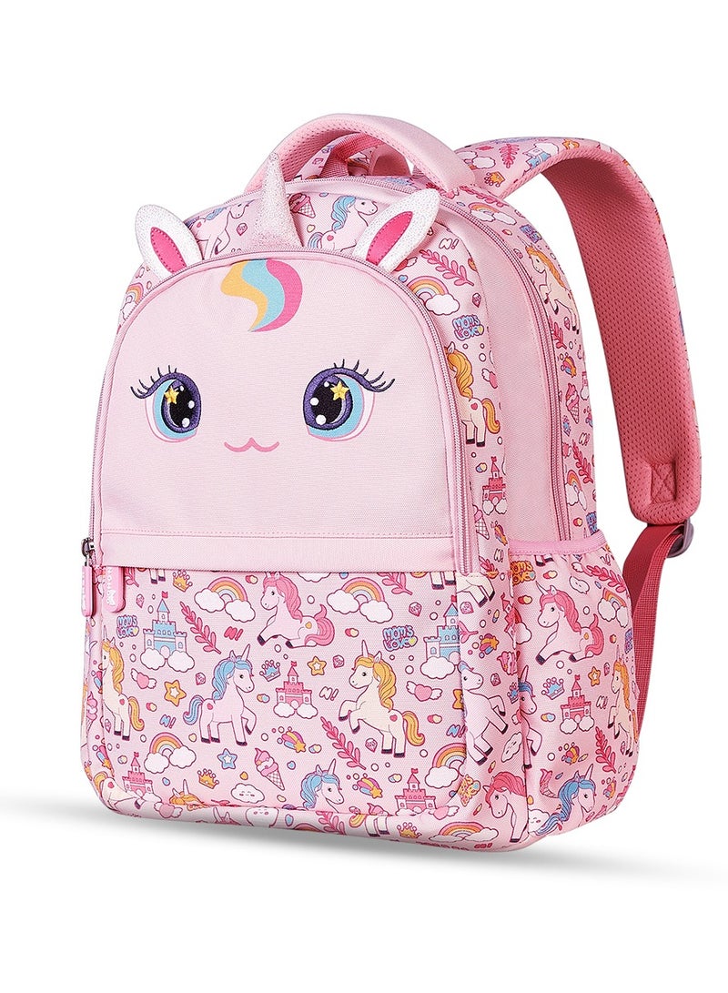 Nohoo Kids 16 Inch School Bag with Lunch Bag and Pencil Case (Set of 3) Unicorn - Pink