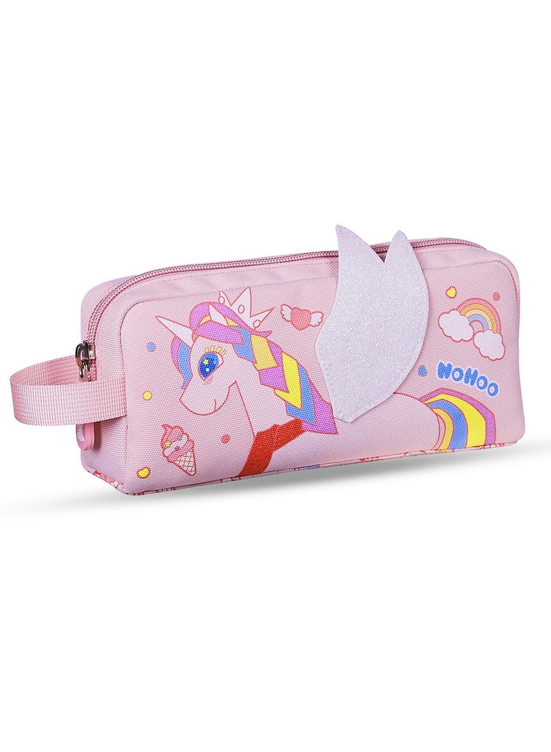 Nohoo Kids 16 Inch School Bag with Lunch Bag and Pencil Case (Set of 3) Unicorn - Pink