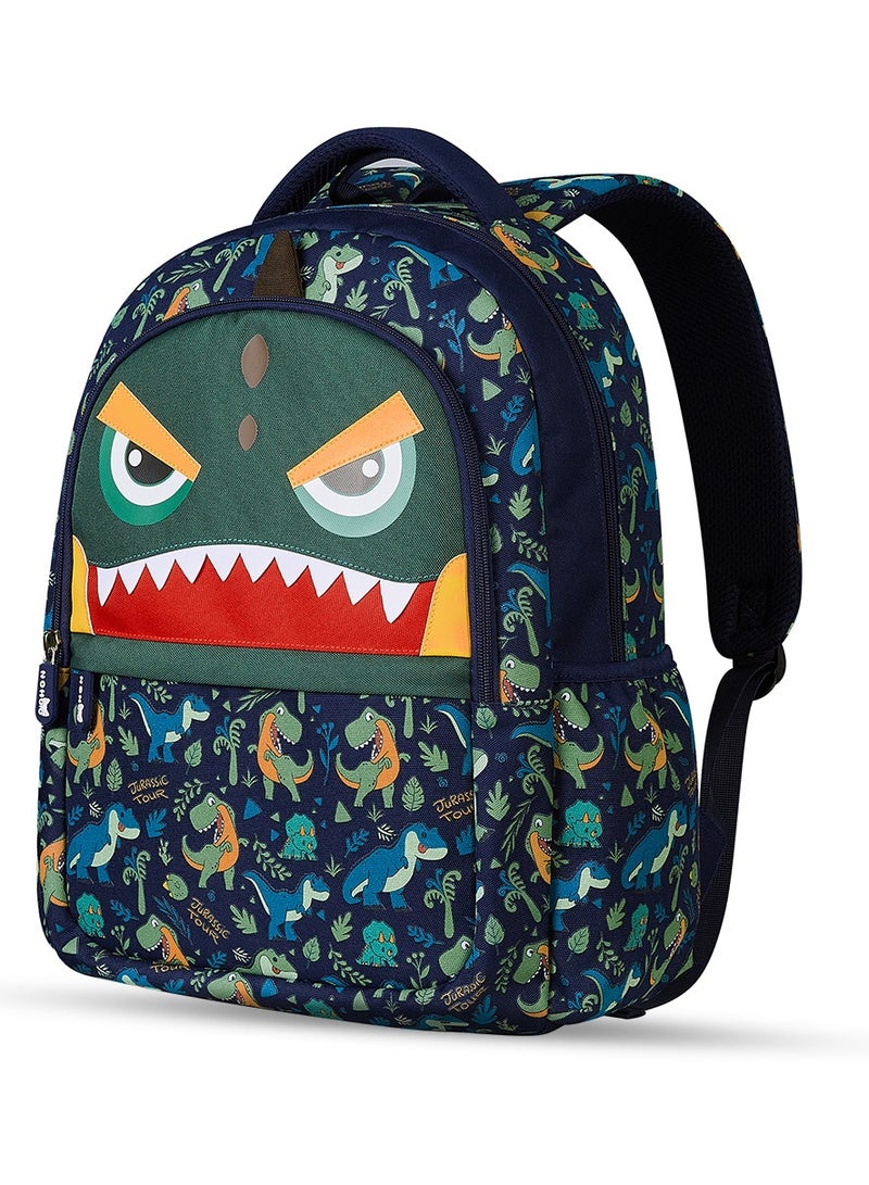 Nohoo Kids 16 Inch School Bag with Lunch Bag Combo Dino - Green