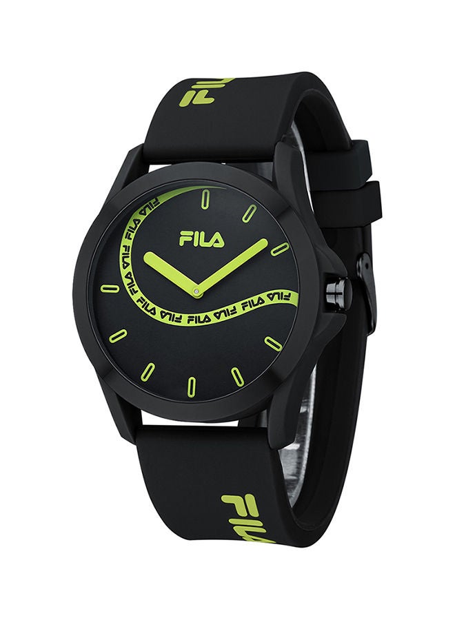 Men's Analog Round Shape Silicone Wrist Watch 38-864-103 - 43 Mm