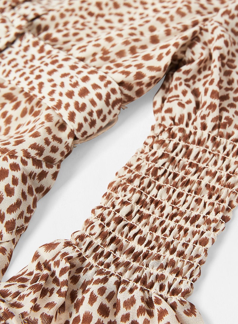 Kids/Teen Leopard Print Dress Brown