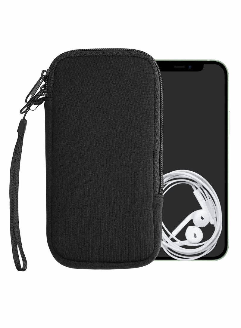 phone holster Universal Cell Sleeve Mobile Bag with Zipper, Wrist Strap Neoprene Phone Pouch