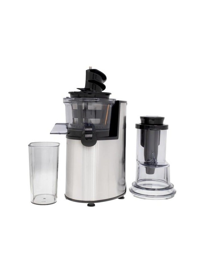 200W Masticating Slow Juicer Machine Cold Press Juicer, 80 mm Big Wide Mouth Which Creates Fresh Healthy, High Nutrient Vegetable & Fruit Juice Quiet Motor Reverse Function, Silver GSJ44019UK