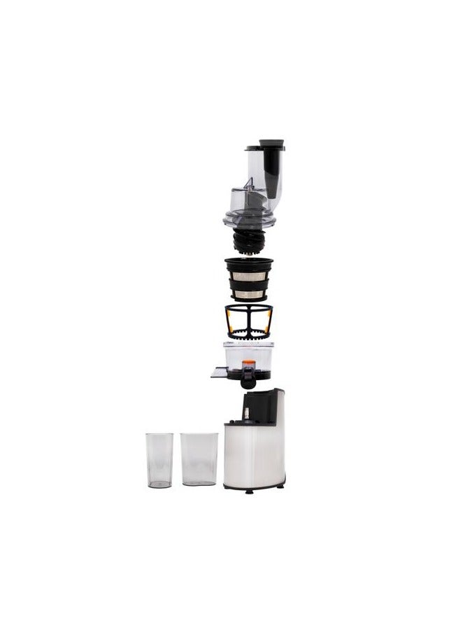 200W Masticating Slow Juicer Machine Cold Press Juicer, 80 mm Big Wide Mouth Which Creates Fresh Healthy, High Nutrient Vegetable & Fruit Juice Quiet Motor Reverse Function, Silver GSJ44019UK