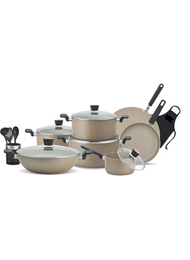 AR Non-Stick Cookware Glory Ceramic Family Nonstick Set 19 Pcs Set