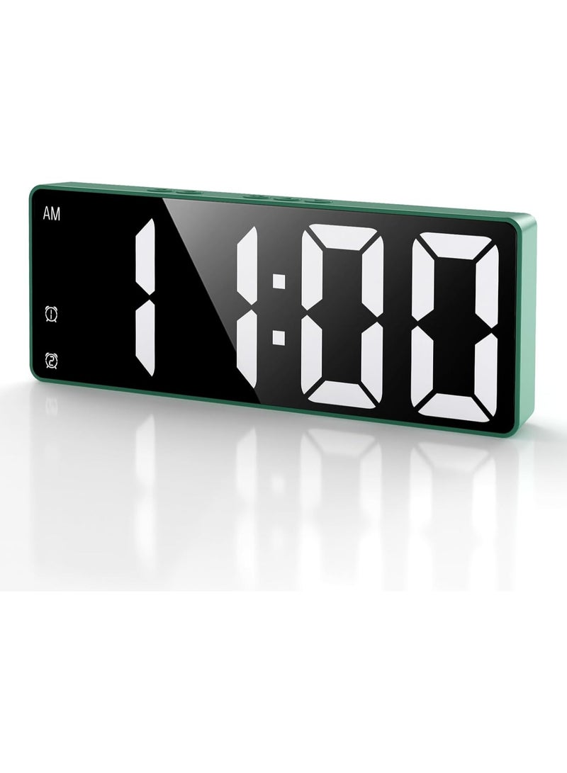 Digital Alarm Clock for Bedroom, New Version 6.5'' LED Alarm Clock, Electronic Desk Clock with Dual Alarm, Snooze, Temperature, USB Rechargeable, Elders, Teens, Easy Operation Electronic Clock
