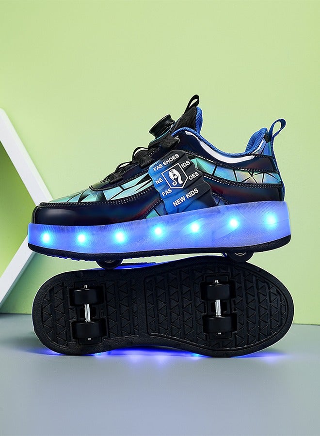 Rechargeable Skate Shoes Skating Shoes Roller Skates Sport Sneaker with  Wheels and Light