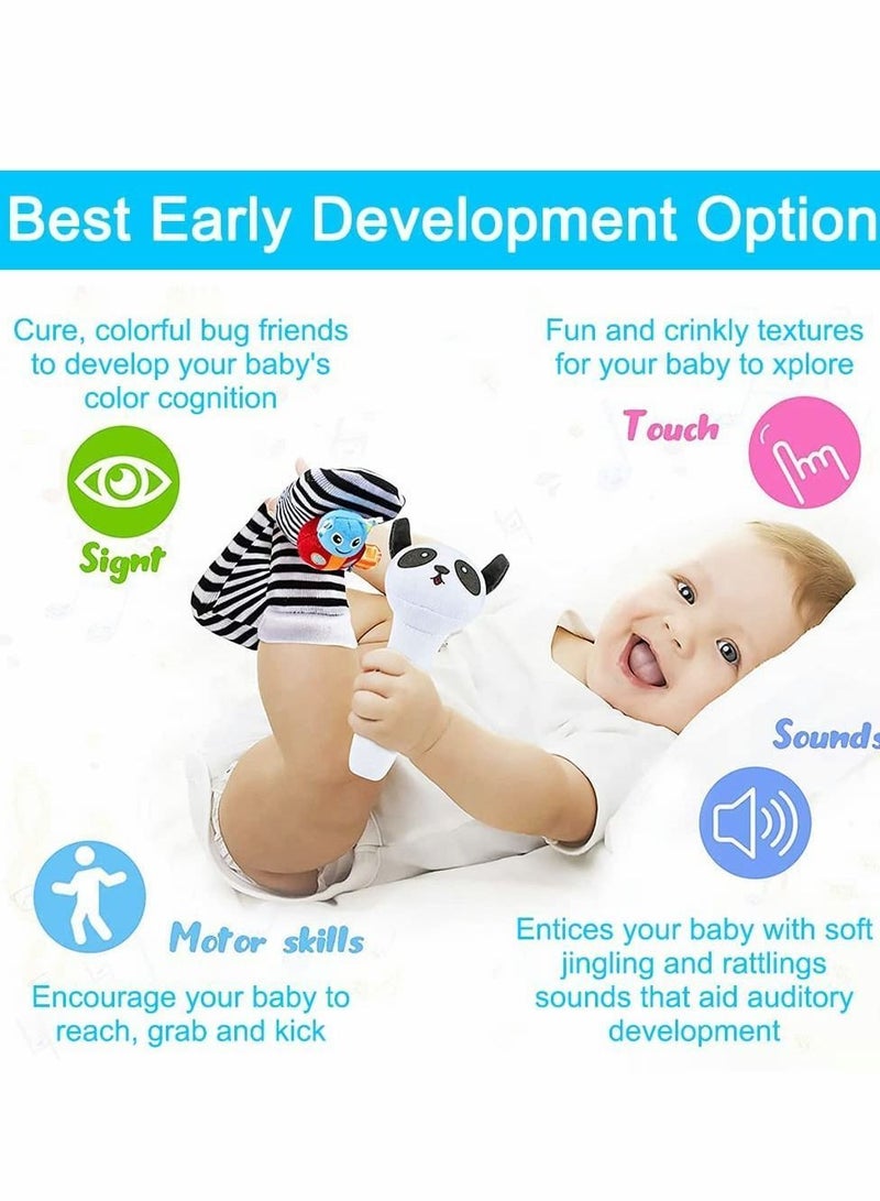 Baby Rattle Socks & Wrist Rattles for Babies 0-6 Months, Toys 0-3-6-12 Months