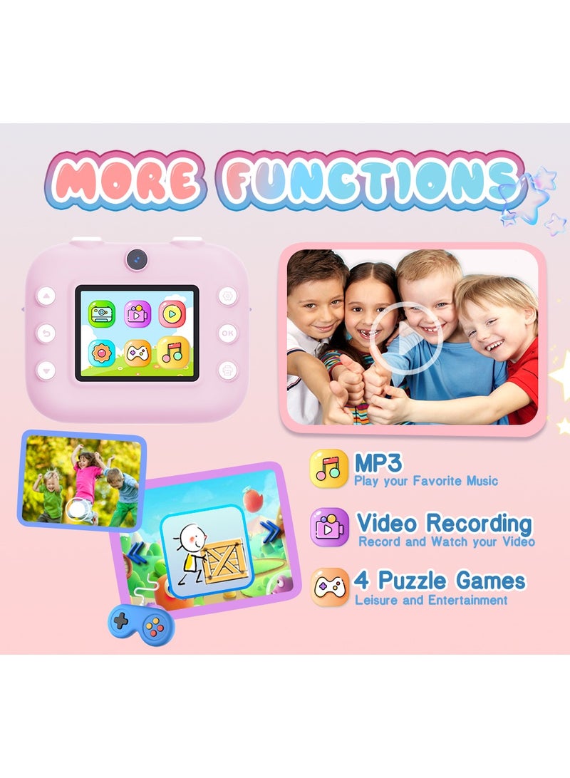 REBEL Kids Instant Camera, M8 Photo Camera for Children, Print Camera, 32GB Storage, 2.4