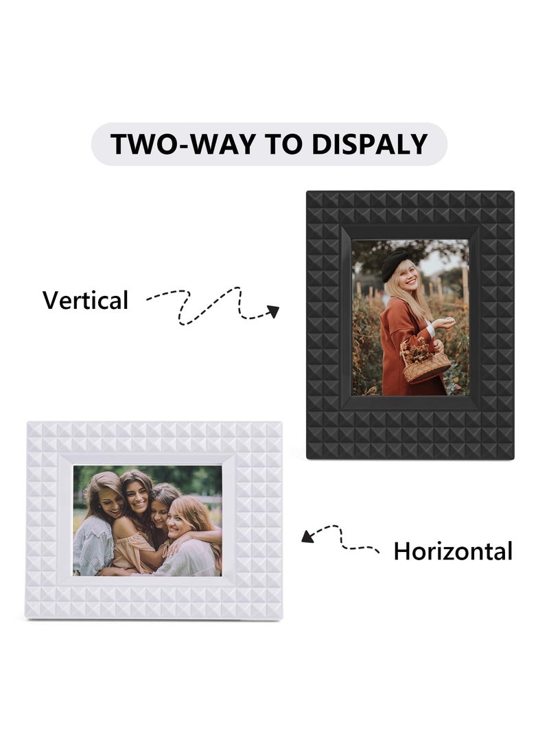 2x3 Photo Frame, 6 Pack Mini Plastic Picture Frame Compatible with Fujifilm Instax/Polaroid 2 x 3 inch Film, Photo Display Set For Fuji Instax Film Frame (Black + White)