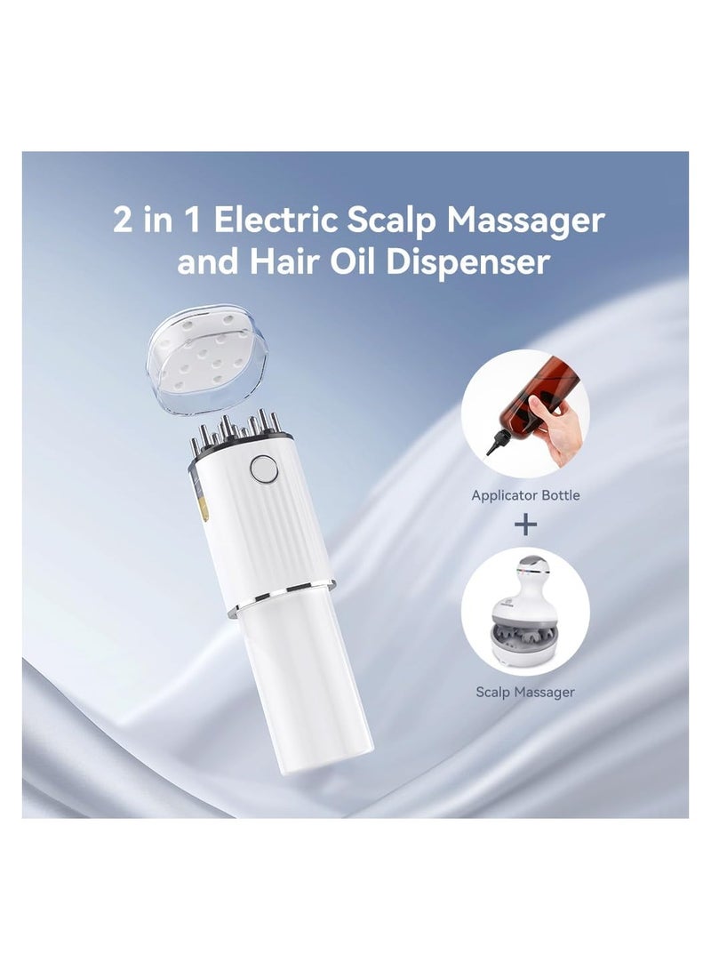 Electric Scalp Massager, Hair Oiling Applicator 2 in 1, Hair Scalp Massager Hair Growth, Electric Hair Oil Applicator Dispenser Scalp Treatment Medicine, Fillable Brush, Dandruff Exfoliator Treatment