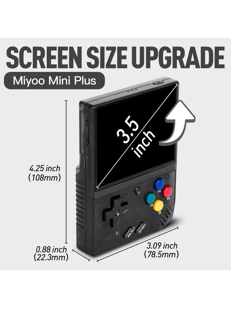Miyoo Mini Plus Handheld Game Console, with Dedicated Storage Case, 3.5 Inch IPS 640x480 Screen, 64G/128G TF Card with 10,000+ Games, 3000mAh 7+Hours Battery, Support Wireless Network (Purple 64G)