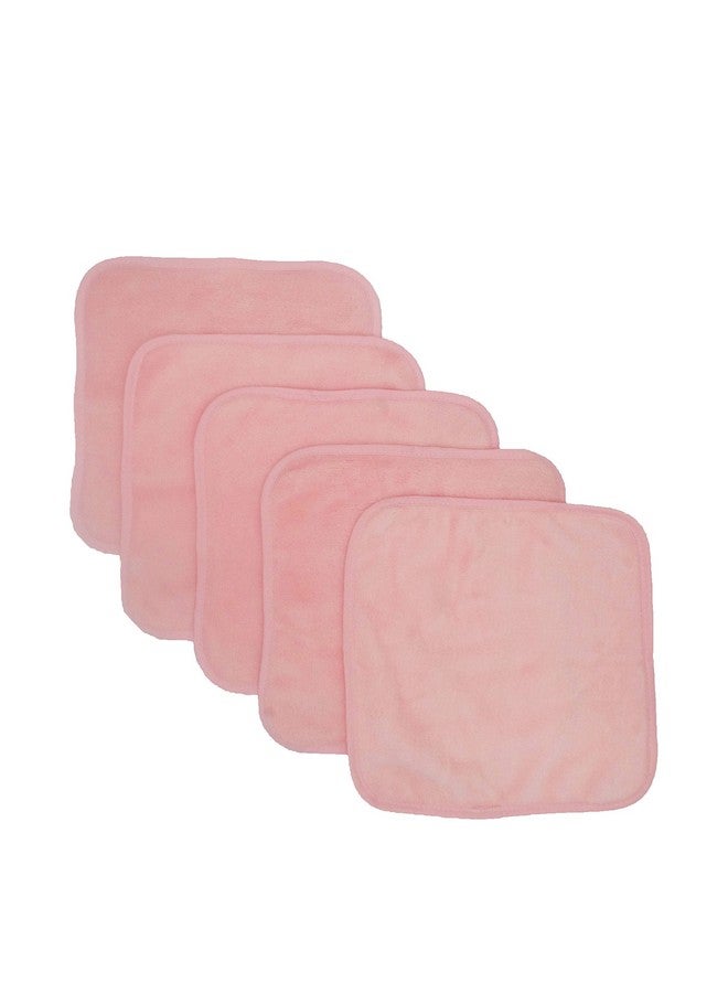 Makeup Remover Cloth Makeup Clean Towel Reusable Facial Cleansing Towel Wipes Face Clean Chemical Free Machine Washable Pink Pack Of 5