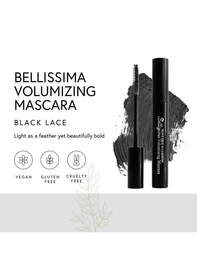 Bellissima Volumizing Black Mascara (Black Lace) Unleash Your Inner Beauty Vegan Gluten Free Cruelty Free Black Lace Net Wt. 0.13 Oz. 3.8G