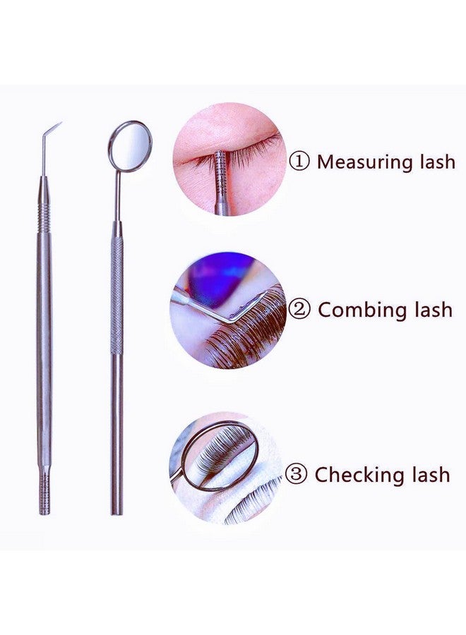 Metal Lash Lift Tool With Eyelash Mirror Reusable Lash Lifting Tool Stick Eyelash Separator With Length Marker Eyelash Perm Supplies Attaches & Combs Lash Fast