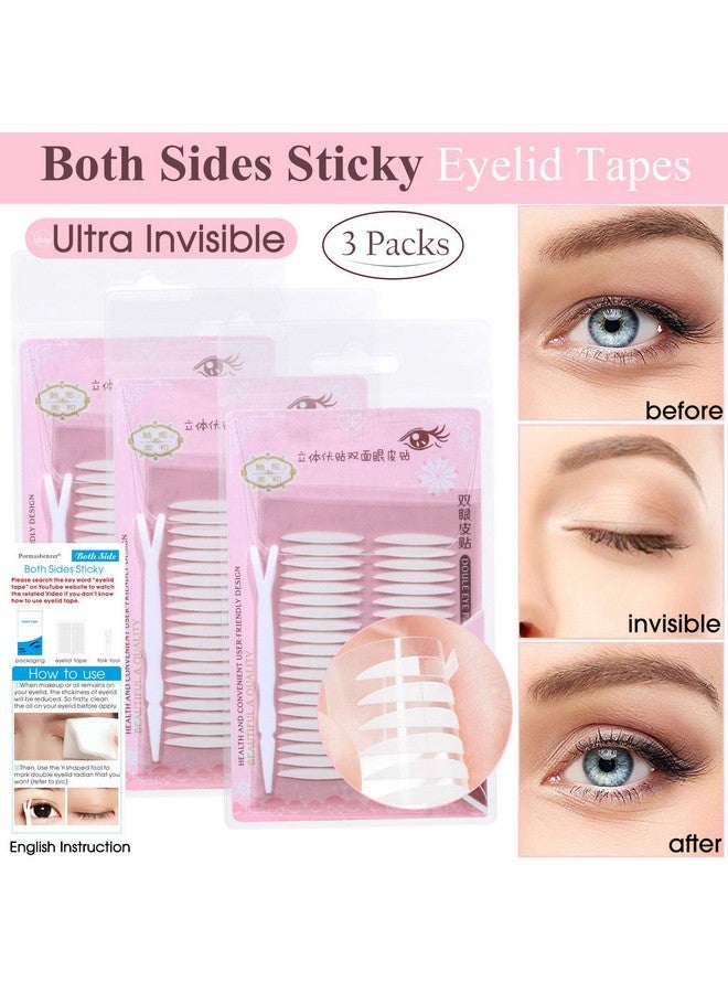 3 Packs Ultra Invisible Twosided Sticky Double Eyelid Tapes Stickers Medicaluse Adhesive Fiber Instant Eyelid Lift Without Surgery Perfect For Heavy Saggy Hooded Droopy Uneven Monoeyelids